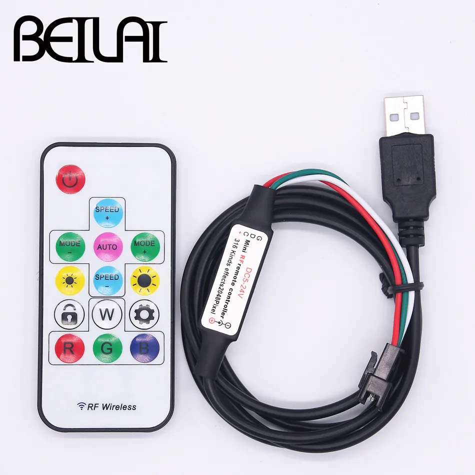 DIY USB 5 В светодио дный Управление Лер 17Key RF Беспроводной мечта Цвет удаленного для