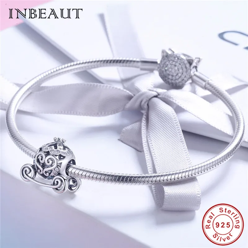 INBEAUT 925 оригинальные серебряные бусины в виде тыквы подходящие к фирменному