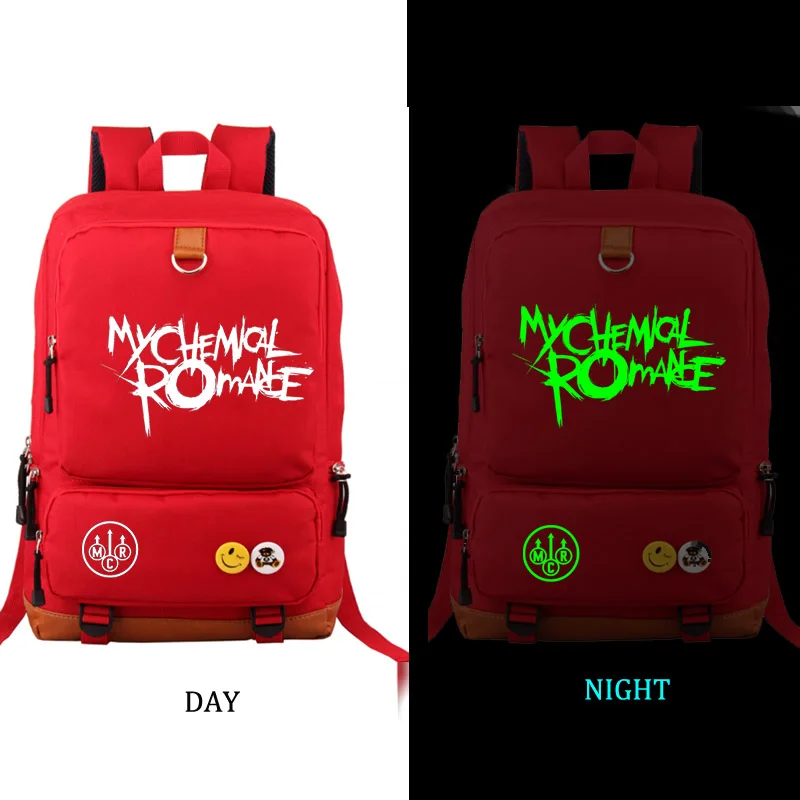 Школьная сумка My Chemical Romance, рюкзак в стиле панк, школьная сумка для студентов, рюкзак для ноутбука, повседневный рюкзак для отдыха - Цвет: noctilucous  style5