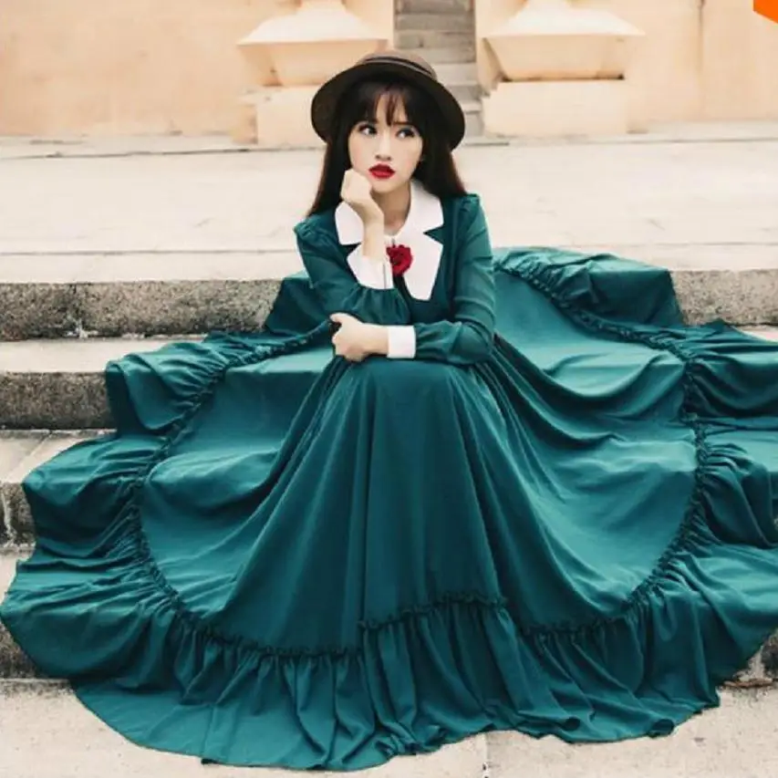 Размера плюс, новинка, женское модное винтажное свободное платье mori girl, весна-лето, богемное пляжное платье лолиты, халат, vestidos AW222