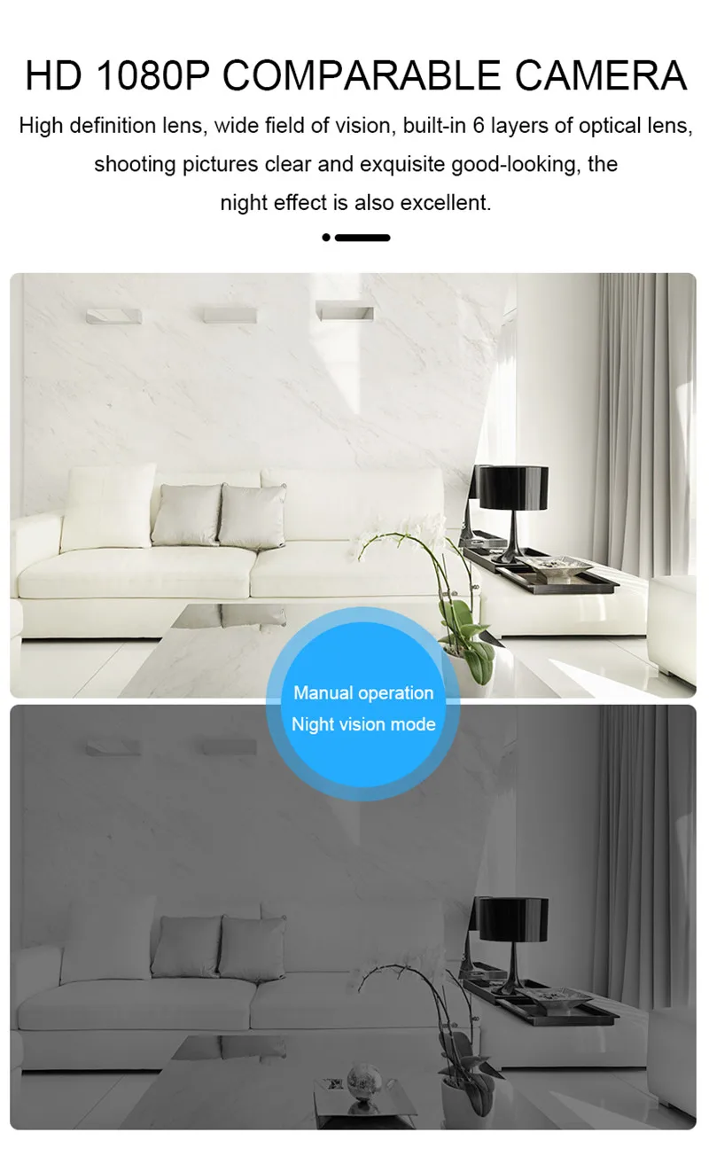 Супер Мини wifi ip камера 1080P HD Облачное хранилище встроенный аккумулятор приложение ночного видения Удаленный просмотр wifi sd карта Широкий Угол Магнит