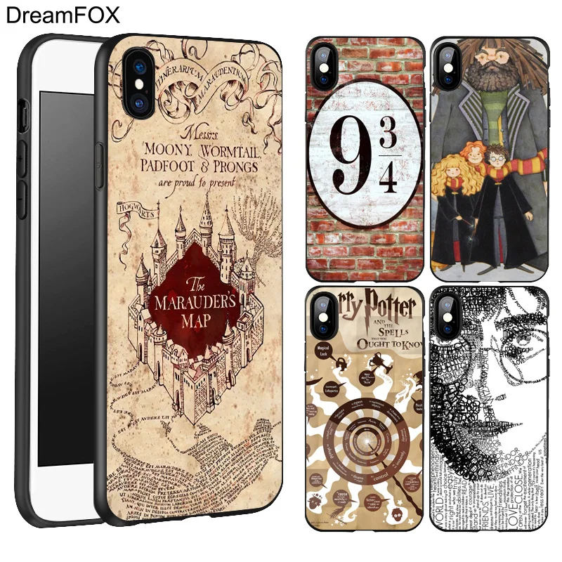 DREAMFOX L374 Гарри Поттер Черный Мягкий ТПУ силиконовый чехол для Apple iPhone XR XS Max X 8 7 6 6S