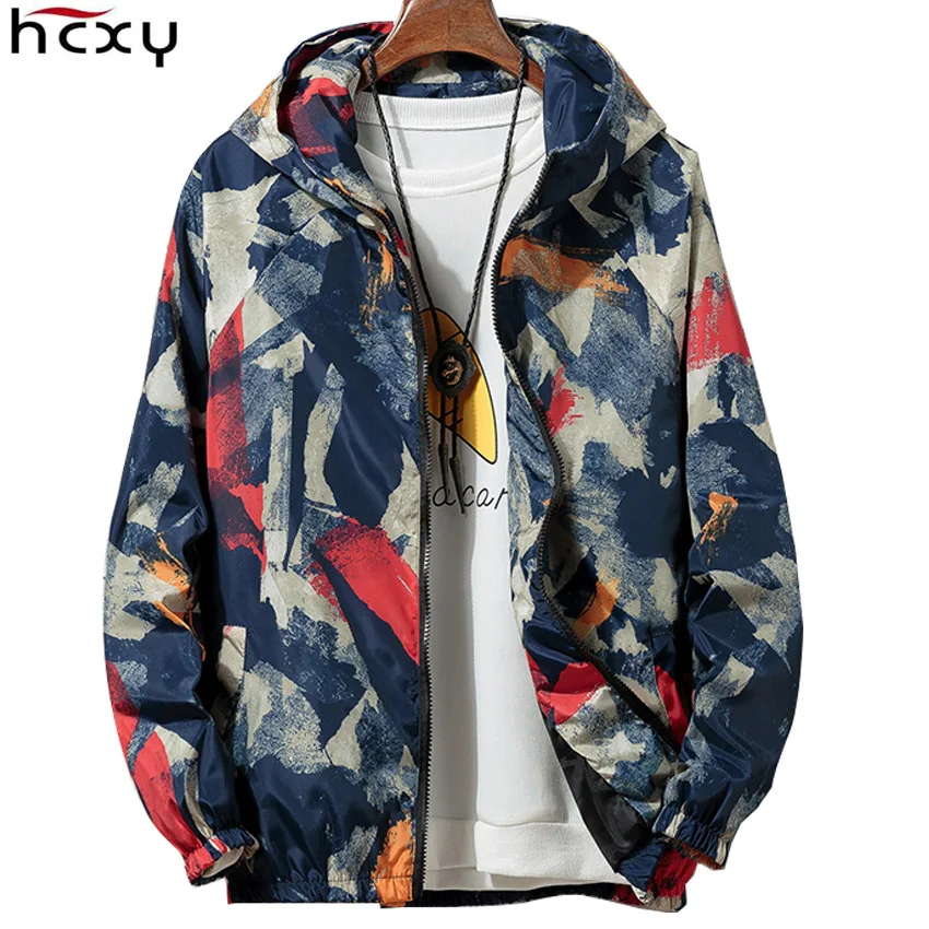 Модные мужские и женские куртки HCXY 2019 с капюшоном тонкие весенние осенние пальто