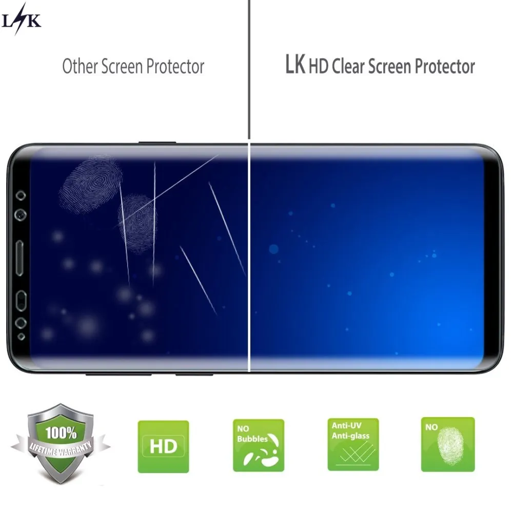 Для [3 упак.] Samsung Galaxy S9 плюс Экран протектор (дело атака) LK [полный охват] ПЭТ Мягкие