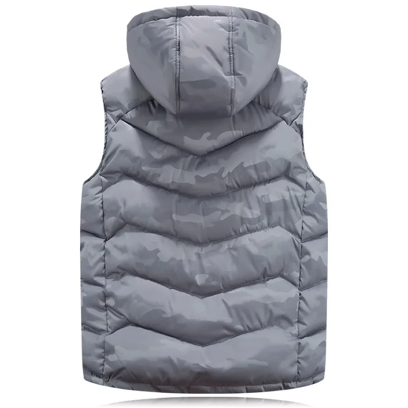 

New Mens Jacket Sleeveless veste homme Winter Fashion Casual Coats Male Hooded Cotton-Padded Men's Vest men Thickening Waistcoat