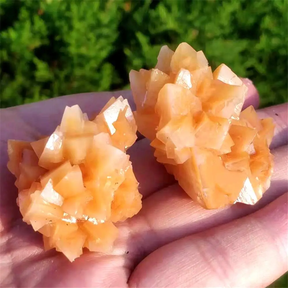 2 шт. ааааа Редкий Натуральный желтый кальцит кластер крупный минеральный