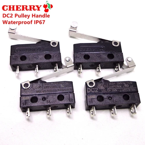 Вишневый ZF микро переключатель DB2 DC2 DB2C DC2C A1AA A1LA A1RB короткий/длинный/шкив/изогнутая ручка 10А 250 в водонепроницаемый и пылезащитный - Цвет: DC2C-A1RB Pulley H