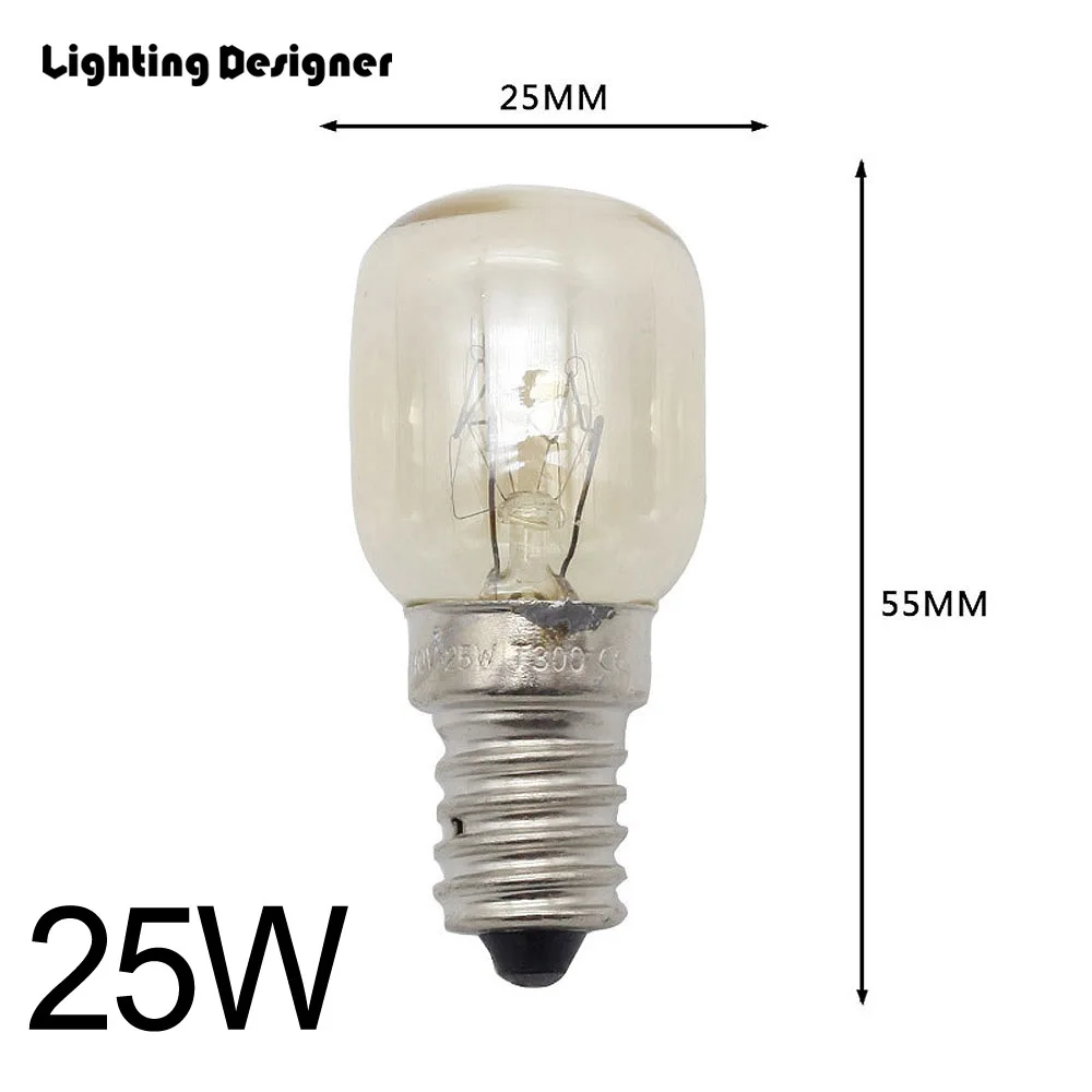 Types 2-25W 220 V 15 W 25 W карликовый лампы высокой температуры 300 градусов SES E14 винт Кепки тостер паровой лампочка надплитный вытяжной Зонт лампы - Цвет: Types 2-25W