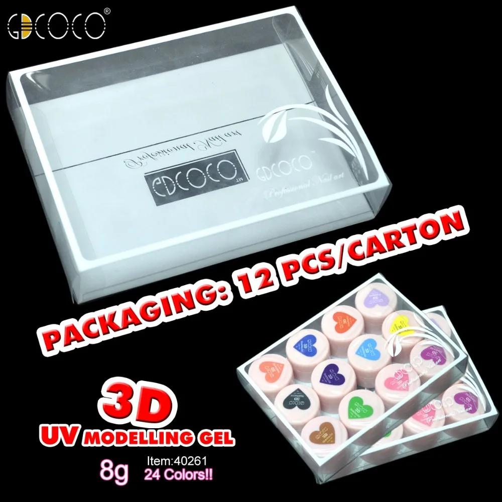 Набор геля #40261 GDCOCO 24 цвета 3D моделирующий гель 8 мл набор для самостоятельной