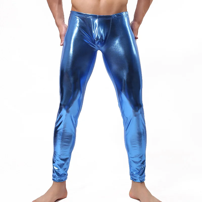 Горячие мужские сексуальные латексные брюки кожаные Колготки Бодибилдинг