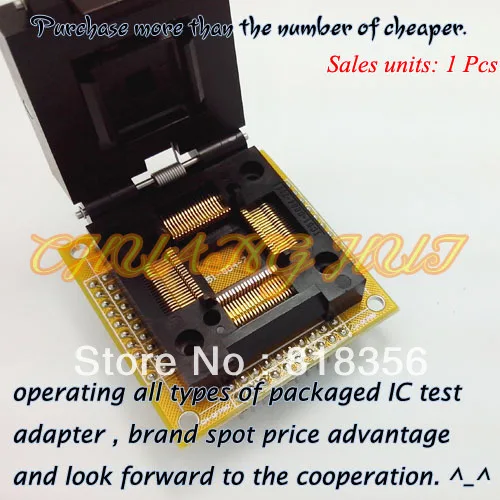 CH-QFP80 Programmer Adapter TQFP80/QFP80 IC51-0804-711 Test Socket/IC Socket Pitch:0.65mm  Size:14mmx14mm