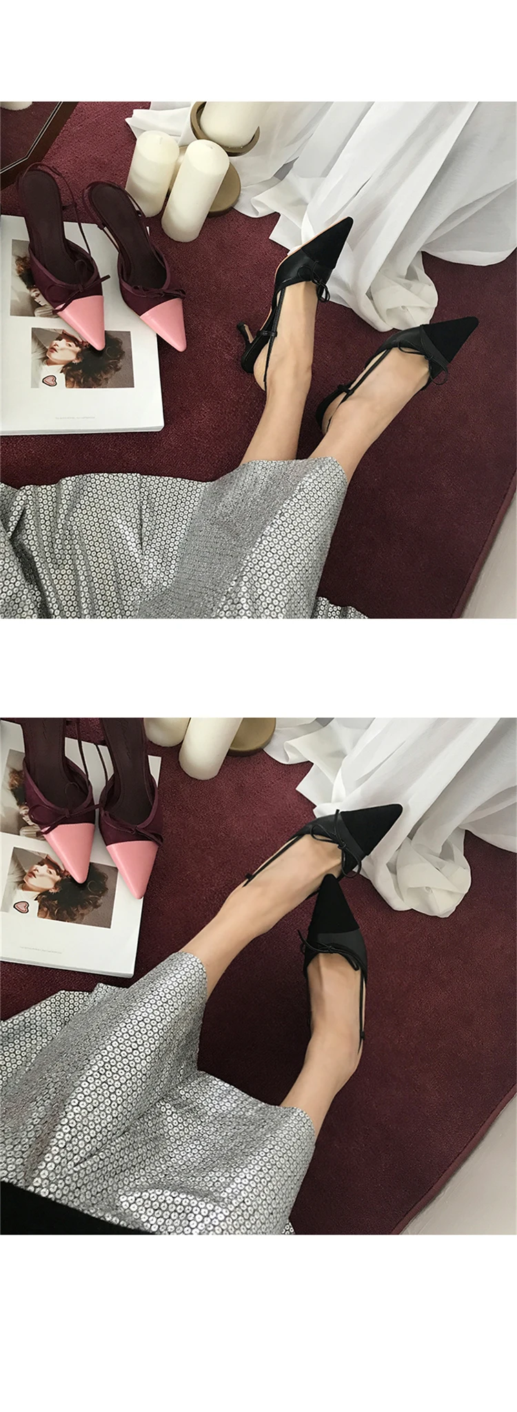Meifeini/модные элегантные туфли с закрытым носком на высоком каблуке; Новинка года; тонкие туфли с острым носком на шпильке; пикантные женские босоножки с бантом