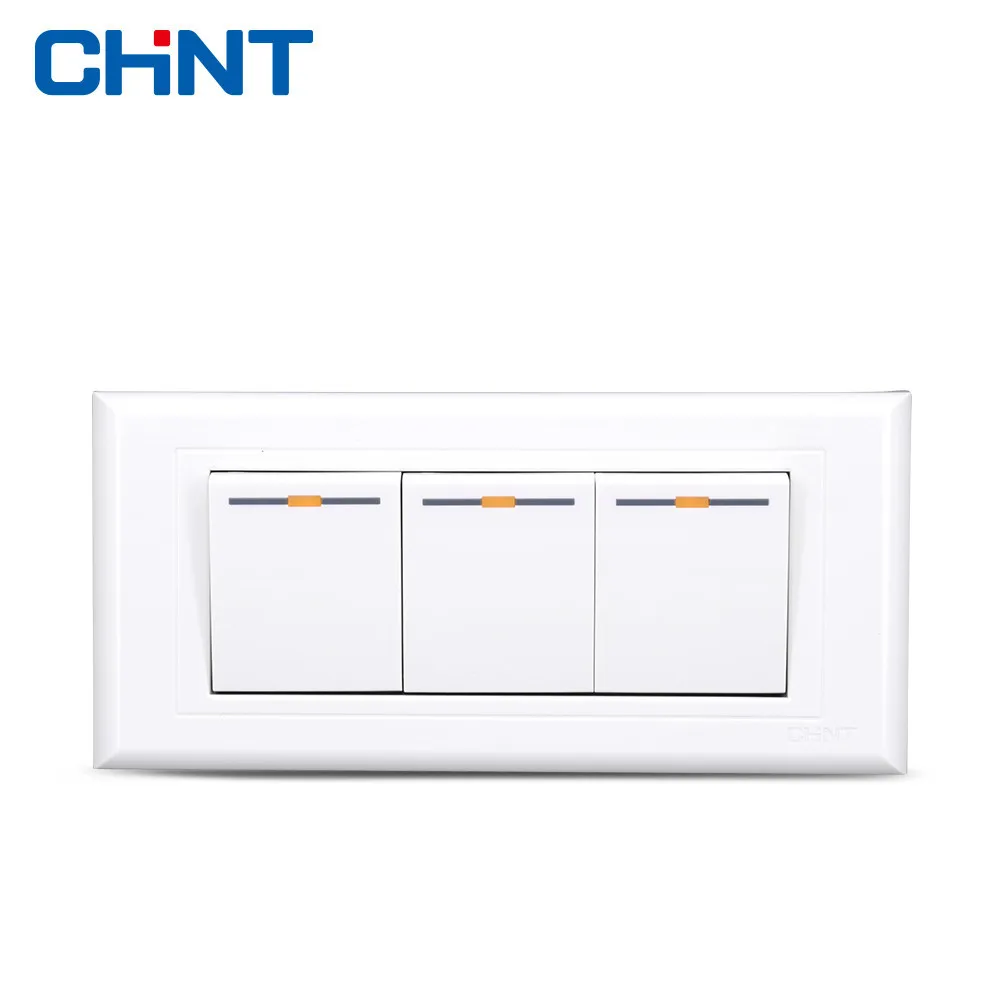 

CHINT Switch Socket 118 Type Switch Panel NEW5G Three Position Three Gang Two Way Switch Panel