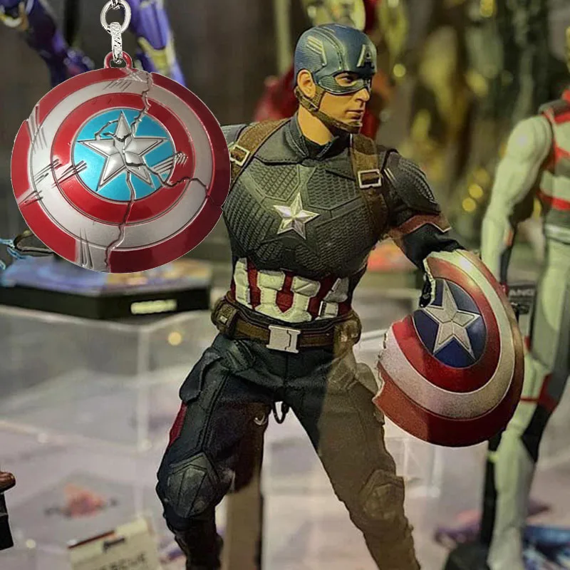 12Ppcs The Avengers 4 Captain America Shield keychain marvel Infinity War new key chain men women gift keyring fashion jewelry