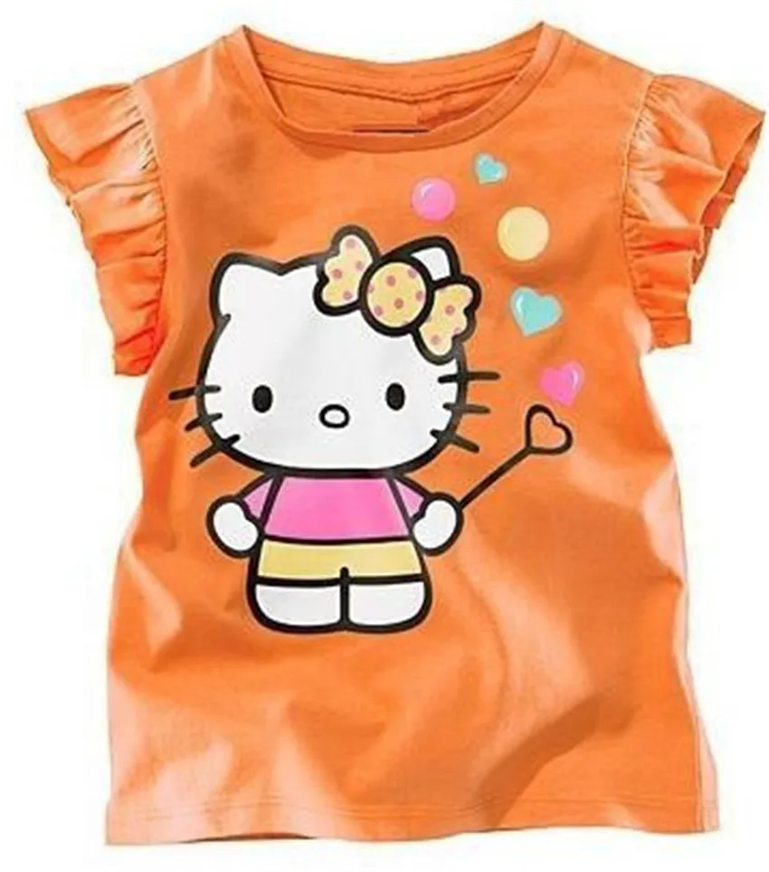 Девочки летом Hello Kitty tshirt девушка симпатичная хлопок футболку новенький