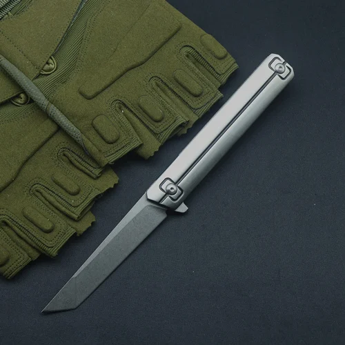 C Quartermaster складной нож 9CR18MOV стальное лезвие титановый сплав Ручка Открытый Отдых Охота Карманный Фруктовый Нож EDC инструменты - Цвет: C