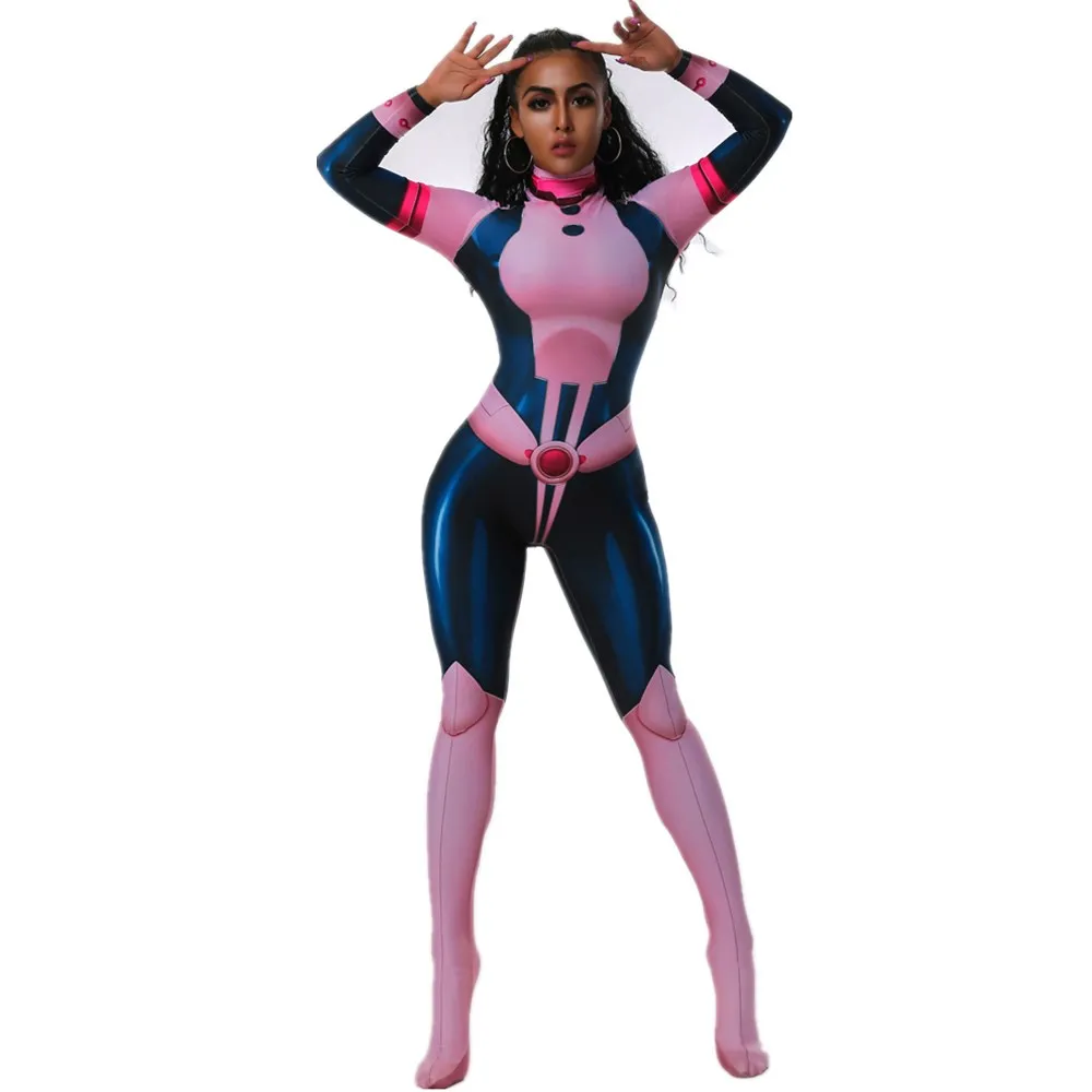 Boku no Hero Academy Uraraka Ochaco Костюмы 3D напечатанный Pro комбинезон героя My Hero Academy Zentai костюм