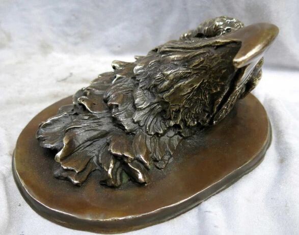 ZSR 923 + Китайский резной изящный латунный красивый Орел скульптура голова Орла