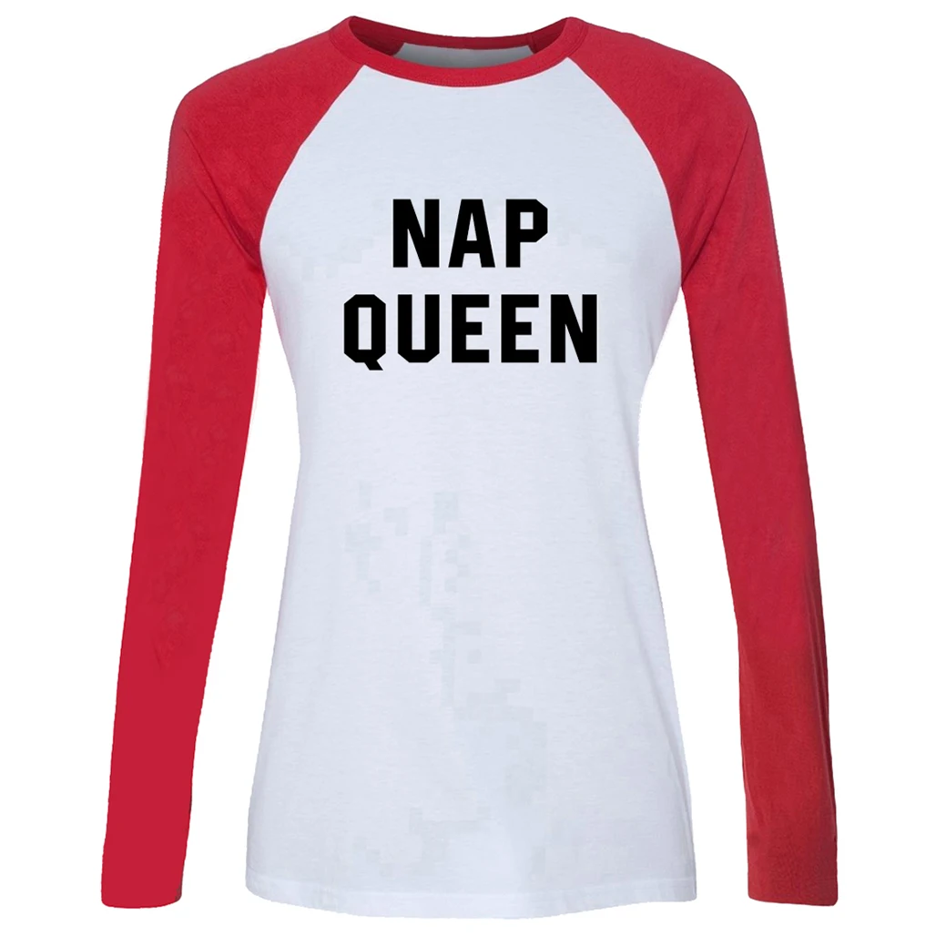 IDzn женская футболка ворсовая Королева Сон ленивый отдых забавные популярные