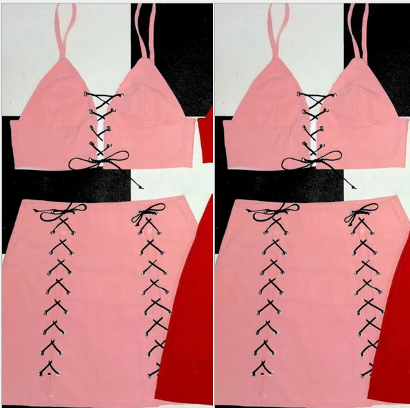 Сексуальные Женские Костюмы Из Двух Частей Набор V Образный Воротник Майка Без