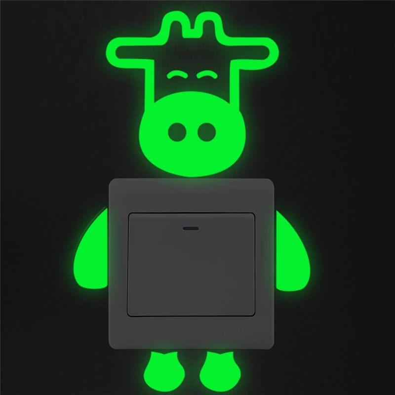 Светящиеся флуоресцентные наклейки на стену в виде животных | Дом и сад