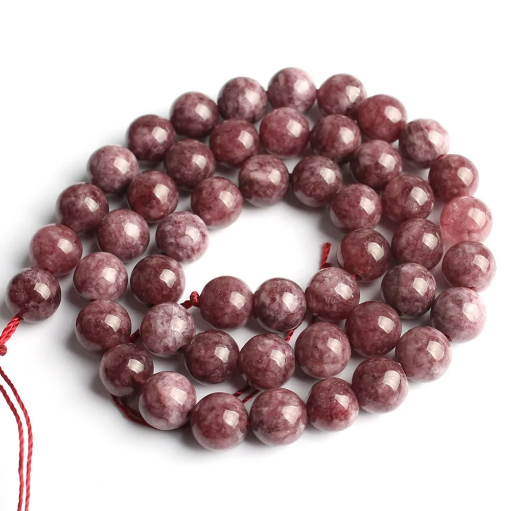 Бусины из натурального камня Lepidolite круглые бусины россыпью для изготовления