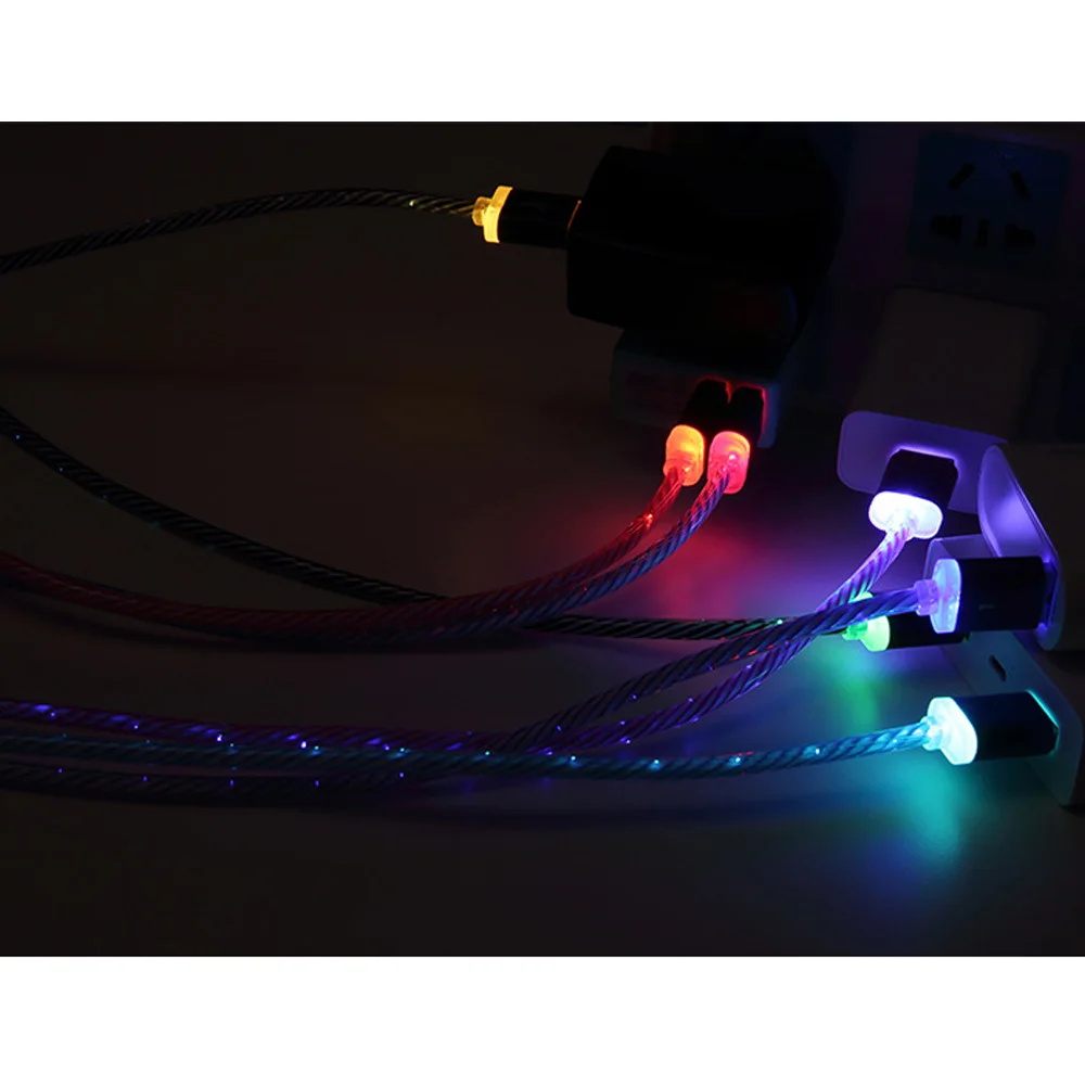 USB-кабель со светодиодной подсветкой мобильный телефон зарядного устройства для