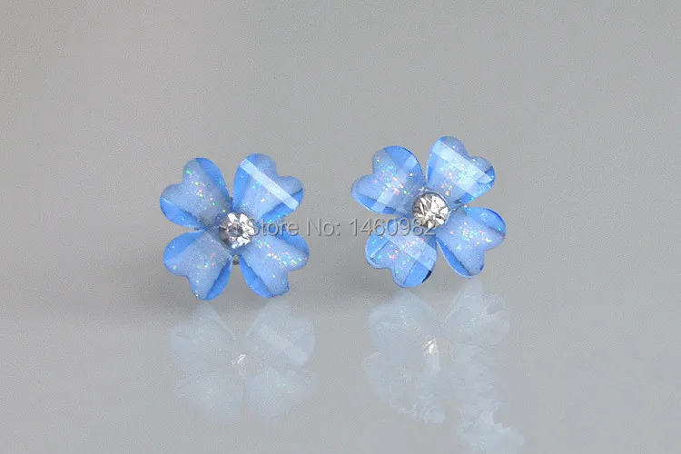 Оптовая продажа 6 пар серьги-гвоздики с клевером серьги цветами женские четырьмя