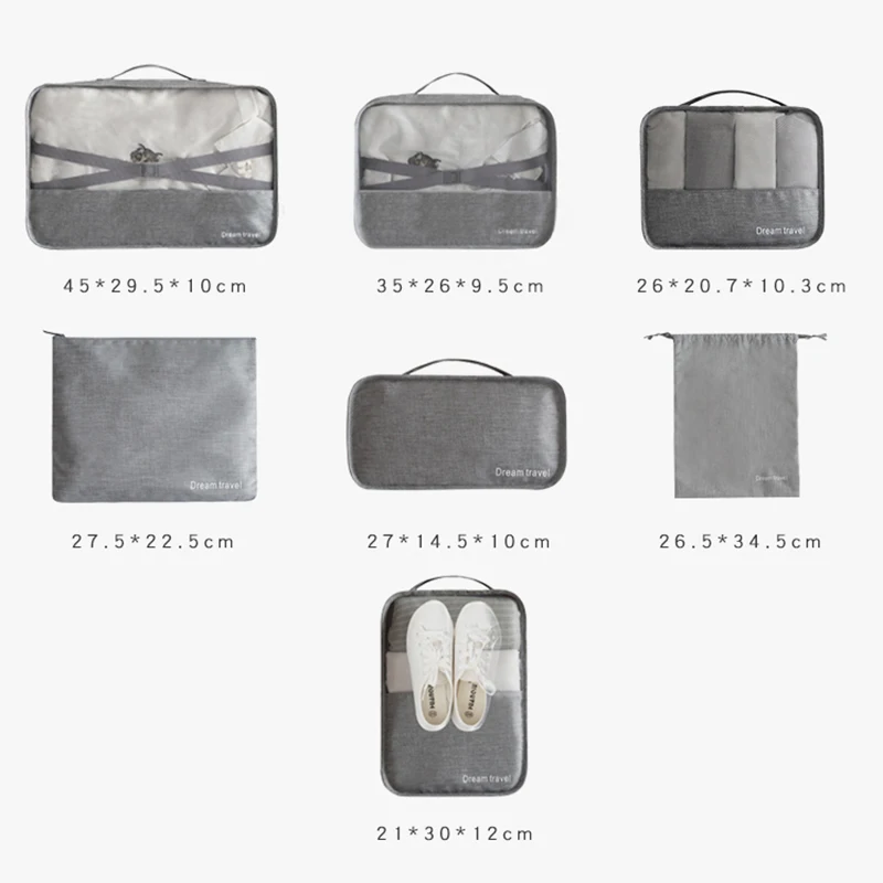 High Quality 7PCS/Set Travel Storage Bag Large Capacity Travel Organizer Bag Portable Bags In Bags
