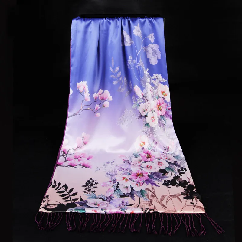 28 Роскошные зимние теплые шелковые шарфы с цветочным принтом двухсторонние кашемировые шерстяные пашмины палантин шали и палантины элегантные женские платки - Цвет: 28