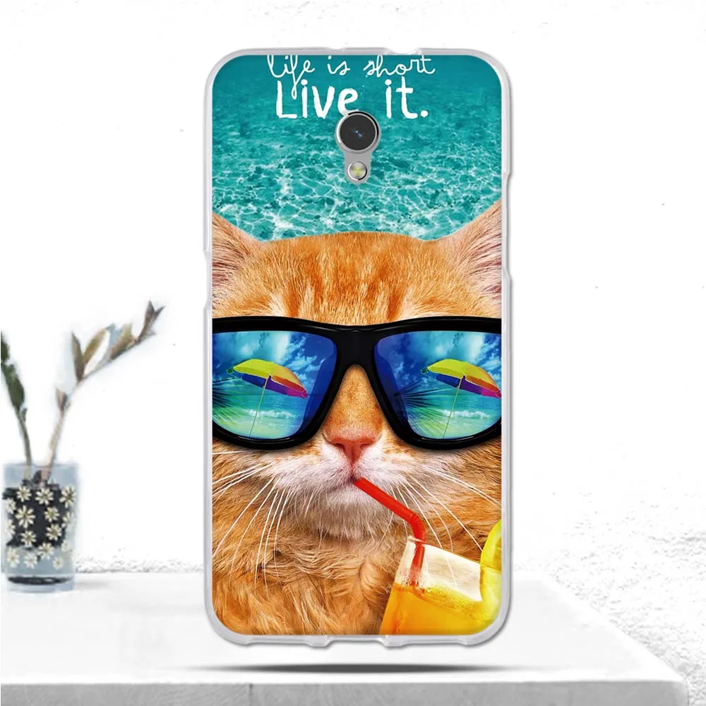Soft TPU Coque For ZTE Blade V7/ZTE V7 5.2&quot Case Cover Scenery Cat Painting Silicon Phone V 7 Fundas | Мобильные телефоны и