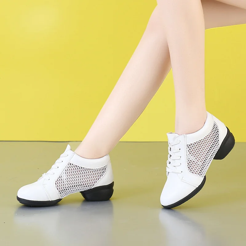 Сетчатые женские кроссовки для танцев дышащая спортивная обувь с мягкой