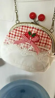 Соломенные шляпы с бантом для женщин, летняя пляжная шляпа для девочек, Круглый топ на плоской подошве, японский стиль Лолиты, милые шапки с кружевами и сумками - Цвет: bag width 16.5cm