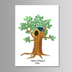 Новый детский праздничный фон для дня рождения с изображением домика дерева на заказ, Картина на холсте, свадебное украшение, отпечаток пальца, фирменная Гостевая книга