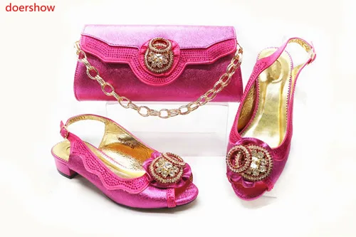 Doershow золотистая обувь и сумка в комплекте новинка женская модель Италии красивая