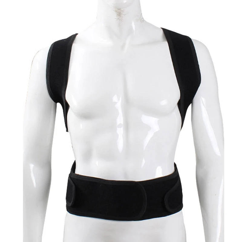 

Adjustable Neoprene Medical Support Bar Belt Back Brace Posture Corrector Vest Spine Back Scoliosis Support Shoulder Belt Corset
