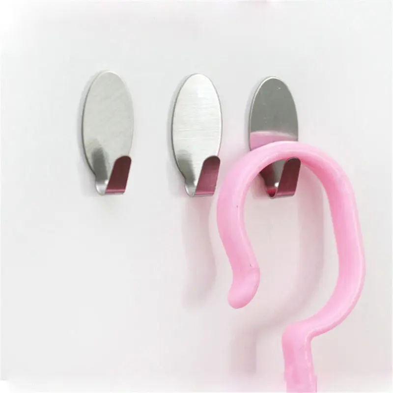 6 шт./Лот серебристые настенные крючки из нержавеющей стали|hanging hook|wall hanger kitchenhanger