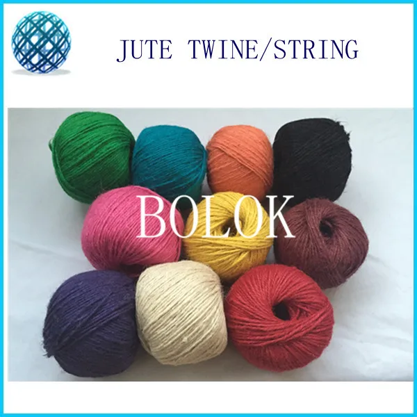 JuteTwine из натурального волокна 50 шт. однотонные джутовые 10 цветов желтый темно
