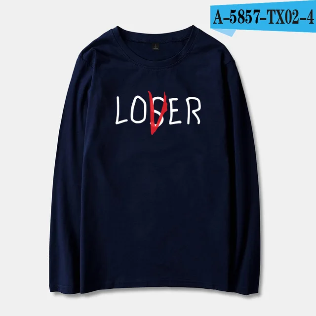 Фильм это проигравших Club Футболка Для мужчин/Для женщин Harajuku Loser Lover это вдохновил футболка Повседневное футболка с круглым вырезом футболки топы больших размеров - Цвет: navy blue