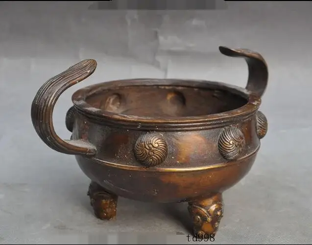Marked Chinese Buddhism Temple Pure Bronze Copper Statue Incense burner Censer | Statues & Sculptures