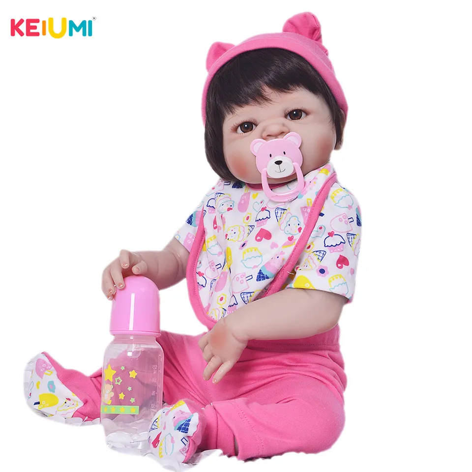 Lovely Style 23' 57 cm Reborn Baby Girl Full Silicone Body Dolls Realistic Kids Playmates Toys Birthday Gifts | Игрушки и хобби