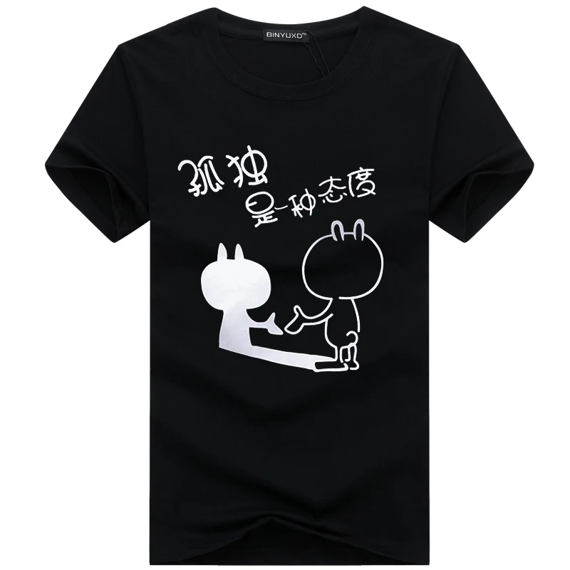 Горячие Продажи Моды Печати Футболка Мужская Черно Белые Комиксы Con Косплей