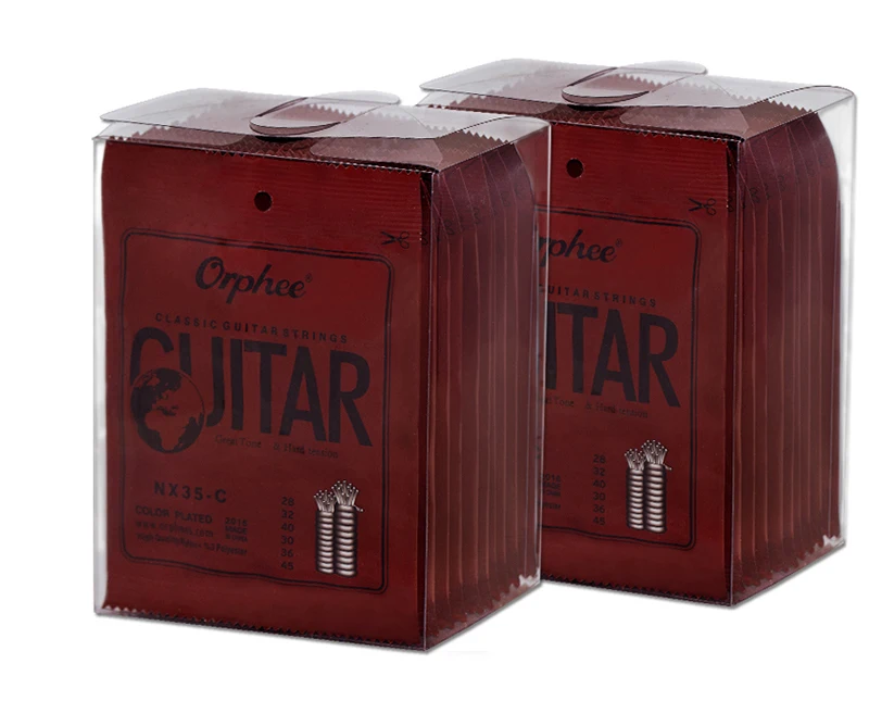 Струны Orphee NX35-C для классической гитары нейлоновые и посеребренные цветные 1-6