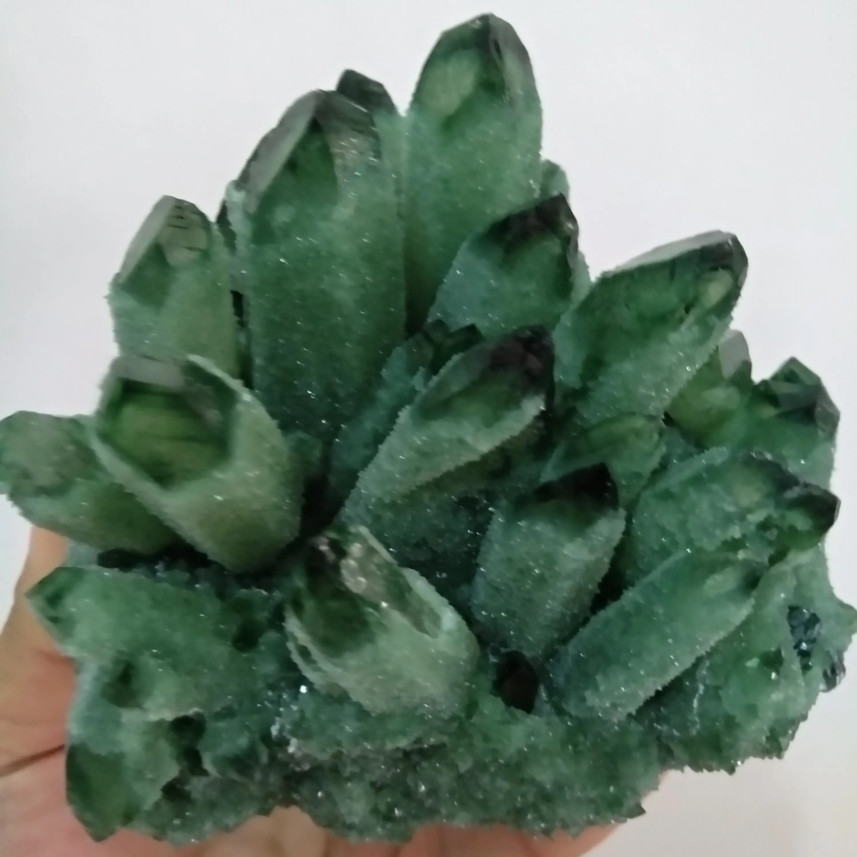 300 900 г натуральный зеленый Ghost Phantom Quartz с украшением в виде кристаллов кластера