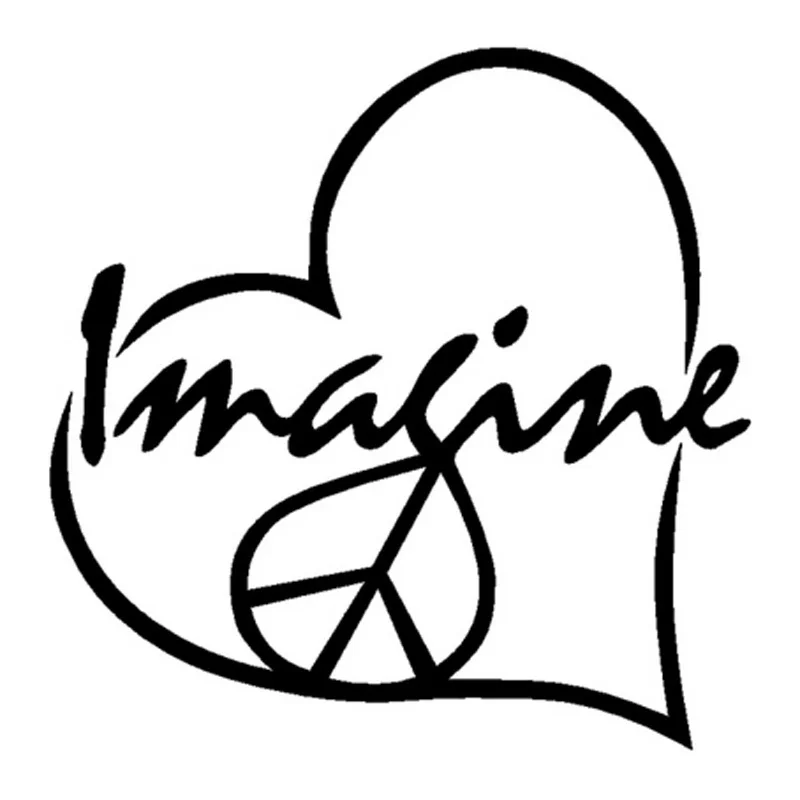IMAGINE мир любовь сердце креативный стикер виниловая наклейка zhang173 s|Наклейки для