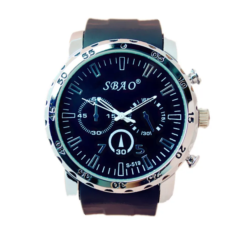 Silicone strap simple style men's fashion and Casual watch quartz movement #s 519|movement sculpture|movement picturemovement detector |