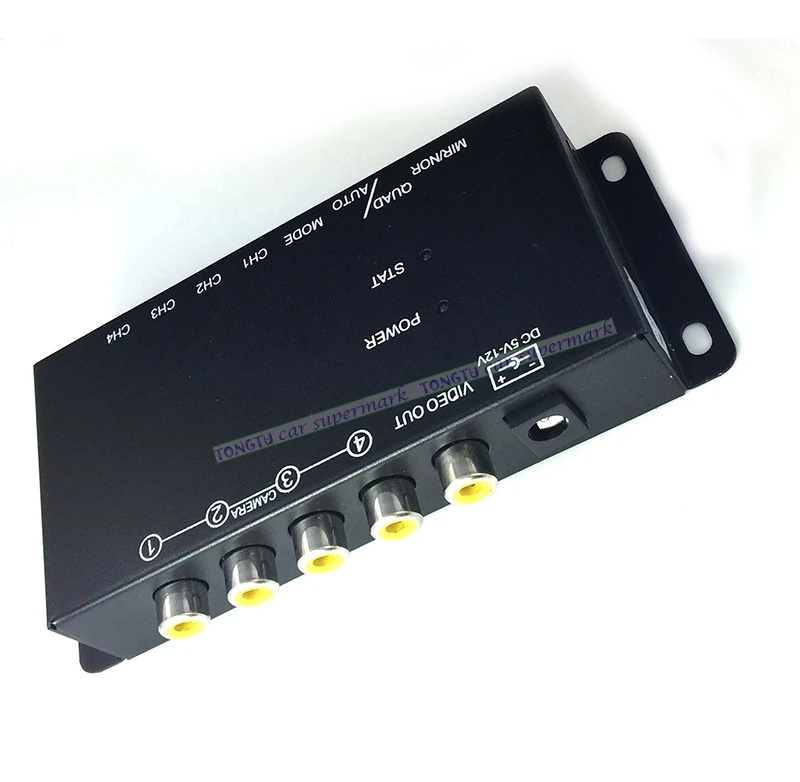 Автомобиль 4-Way Композитный RCA AV аудио-видео разветвитель распределения поддерживают car сзади спереди сбоку камер четырьмя камерами блок управления переключатель