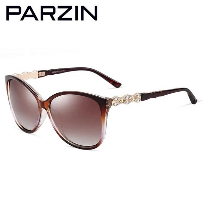 PARZIN Поляризованные солнцезащитные очки Женщины Элегантный Rhinestone Солнцезащитные