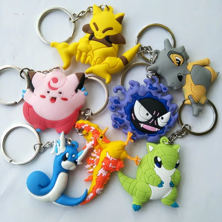 Покемон Snorlax пластиковый брелок для ключей с анимационными рисунками Charmander Chikorita Psyduck милый смешной кулон брелки для ключей brelok do kluczy детские подарки игрушки