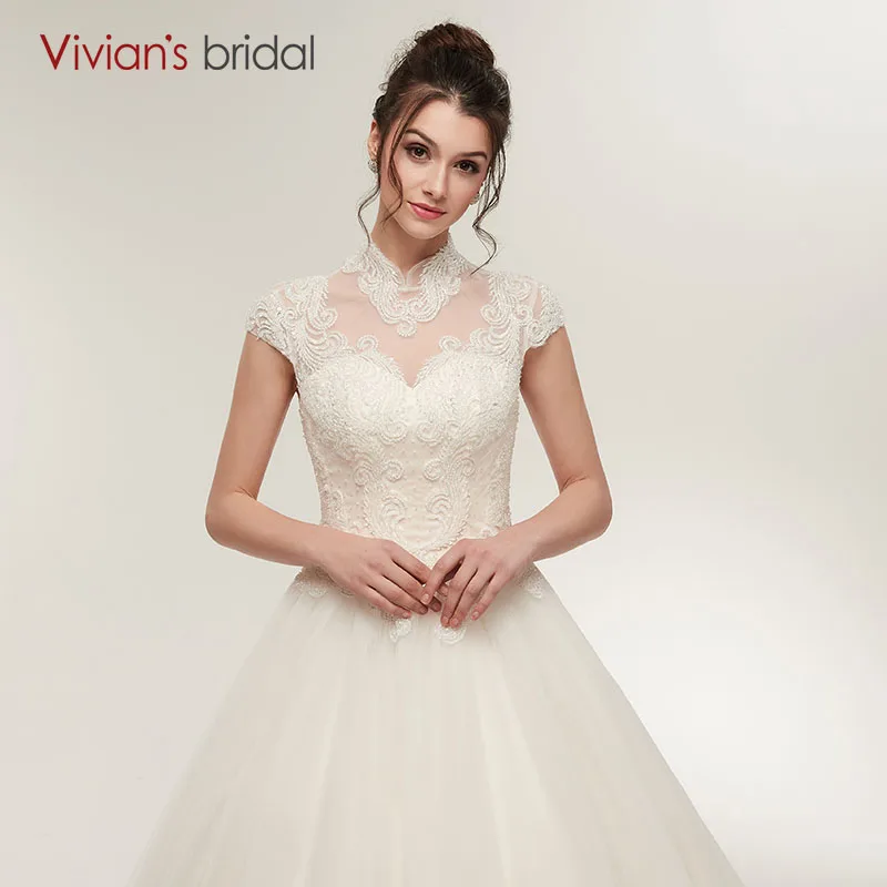 Винтажное свадебное платье A Line Vivian's Bridal Sequin с аппликацией и длинным рукавом